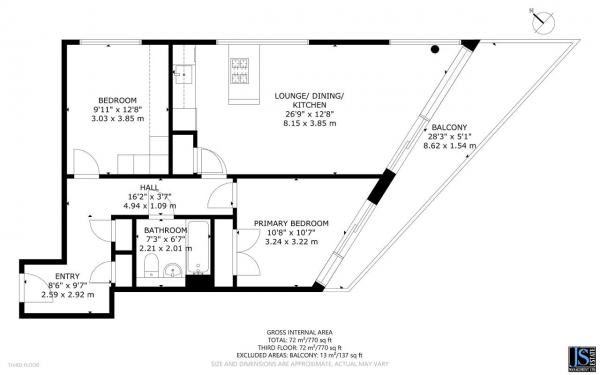 Floor Plan Image for 2 Bedroom Apartment for Sale in 87 Stainsby Road, London, E14 6JS