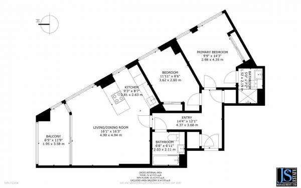 Floor Plan Image for 2 Bedroom Flat to Rent in Ontario point, Canada water, London, SE16 7EE