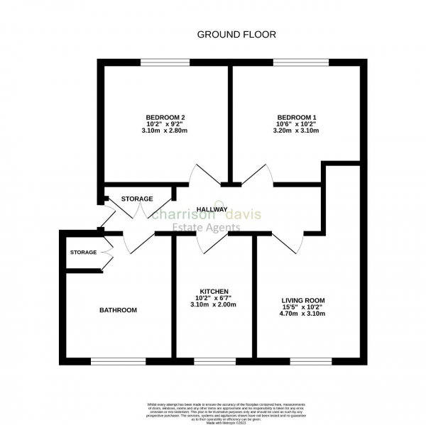 Floor Plan for 2 Bedroom Flat to Rent in The Grays, High Street, Harlington, Middx, UB3 5DL, UB3, 5DL - £335 pw | £1450 pcm