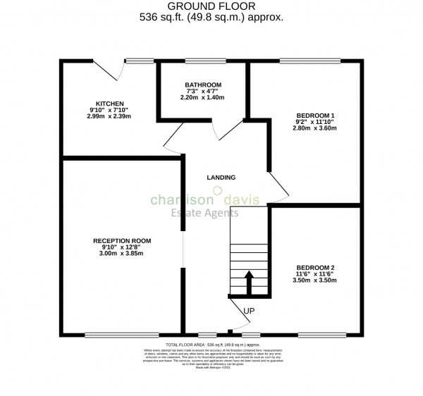 Floor Plan Image for 2 Bedroom Maisonette to Rent in The Crescent, Harlington, Middlesex, UB3 5NB