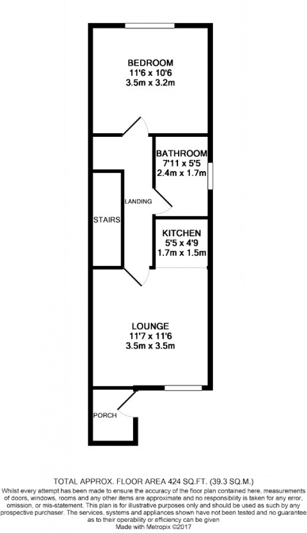 Floor Plan Image for 1 Bedroom Flat to Rent in St Martins Close, Cowley, UB8 3SQ