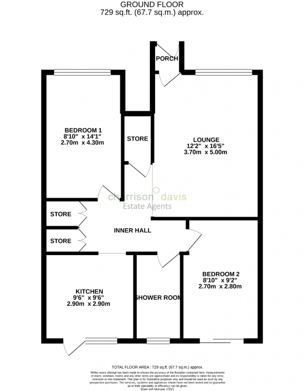 Floor Plan Image for 2 Bedroom Maisonette for Sale in West End Lane, Harlington, UB3 5LT