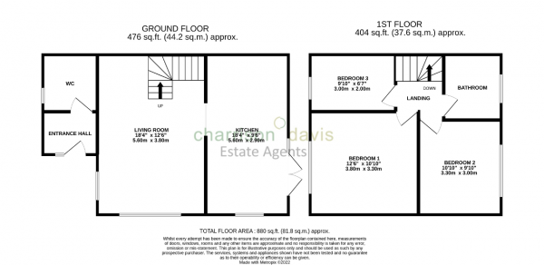 Floor Plan Image for 3 Bedroom Semi-Detached House to Rent in Bell Avenue, West Drayton, Middlesex, UB7 9LJ