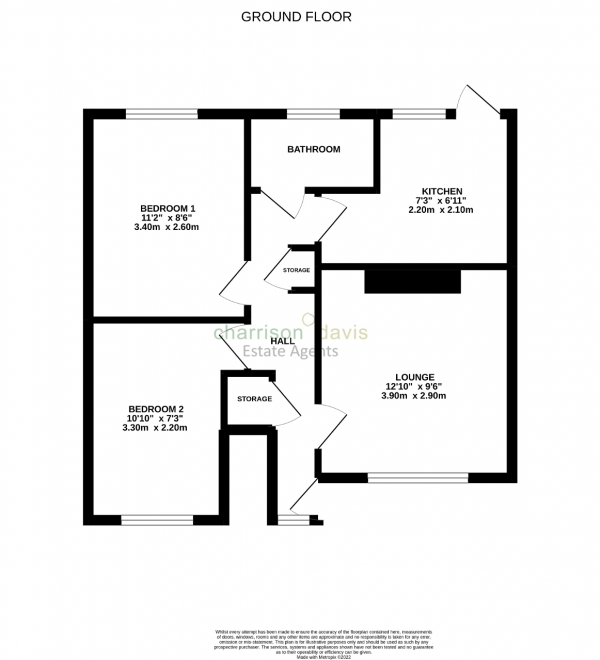Floor Plan Image for 2 Bedroom Maisonette to Rent in The Crescent, Harlington, Middlesex, UB3 5NA