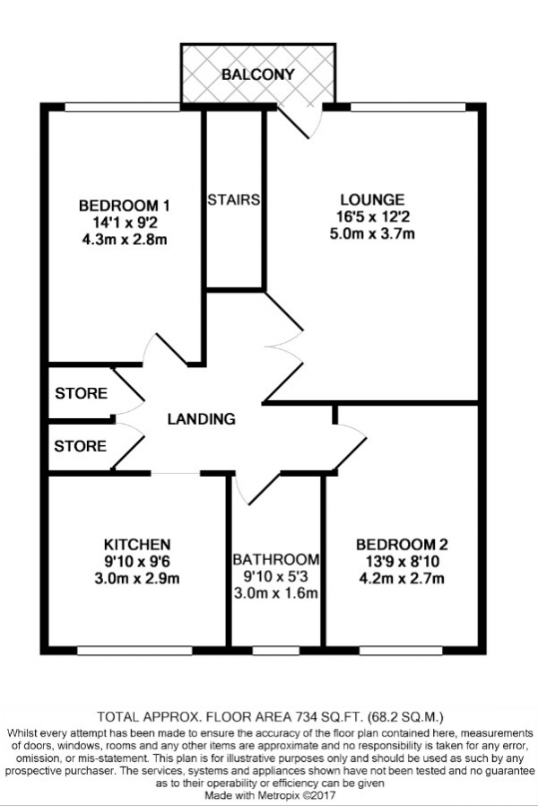 Floor Plan Image for 2 Bedroom Flat for Sale in West End Lane, Harlington, UB3 5LT