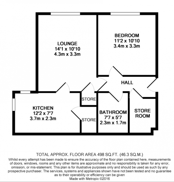 Floor Plan Image for 1 Bedroom Flat to Rent in Yeading Fork, Hayes, Middlesex, UB4 9DG