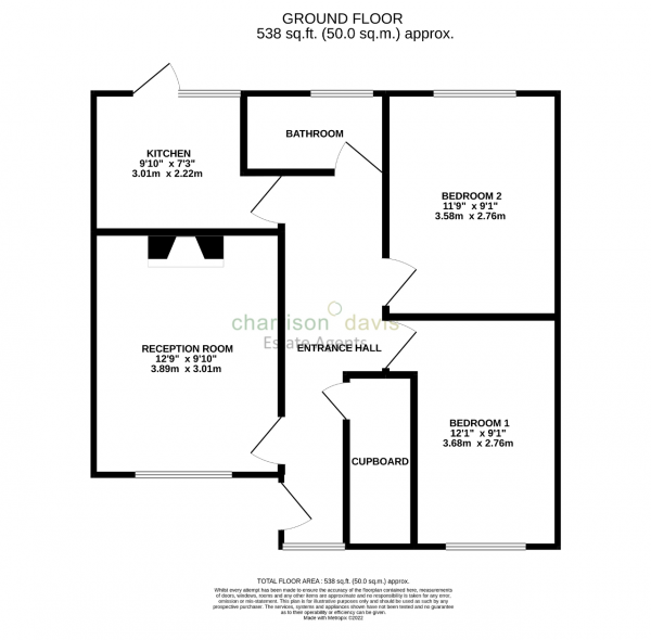 Floor Plan Image for 2 Bedroom Flat for Sale in The Crescent, Harlington, UB3 5NA