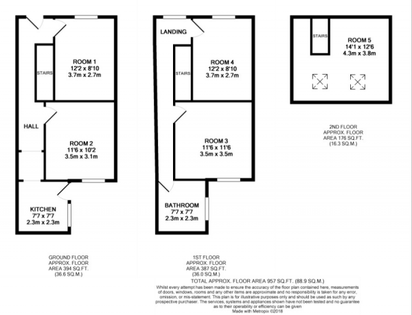 Floor Plan Image for 3 Bedroom Terraced House for Sale in Sipson Road, West Drayton, UB7 0HY