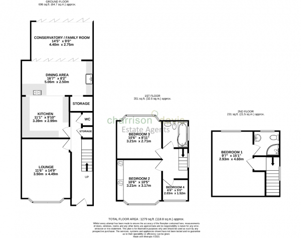 Floor Plan Image for 4 Bedroom Semi-Detached House for Sale in Bourne Avenue, Hayes, UB3 1QT