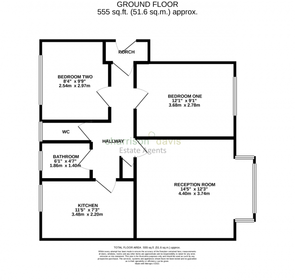 Floor Plan Image for 2 Bedroom Flat for Sale in Chestnut Close, Sipson, Middlesex, UB7 0JT