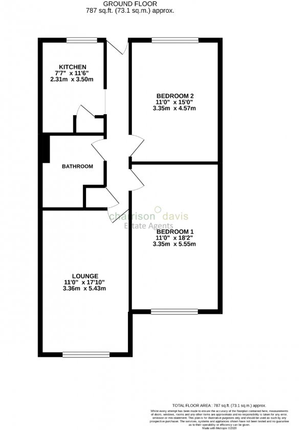 Floor Plan Image for 2 Bedroom Flat for Sale in Bays Farm Court, 480 Bath Road, West Drayton, UB7 0DZ