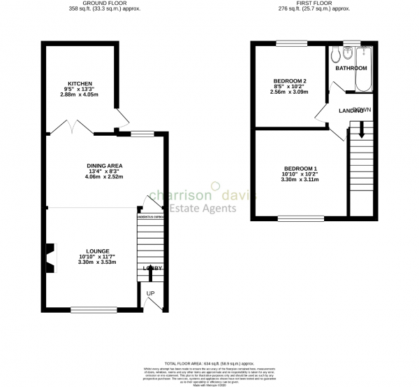 Floor Plan Image for 2 Bedroom Terraced House to Rent in Winchester Road, Harlington, Middlesex, UB3 5JB
