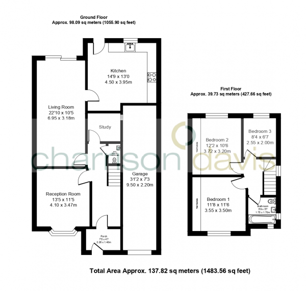 Floor Plan Image for 3 Bedroom Semi-Detached House for Sale in Candover Close, Harmondsworth, West Drayton, UB7 0BD