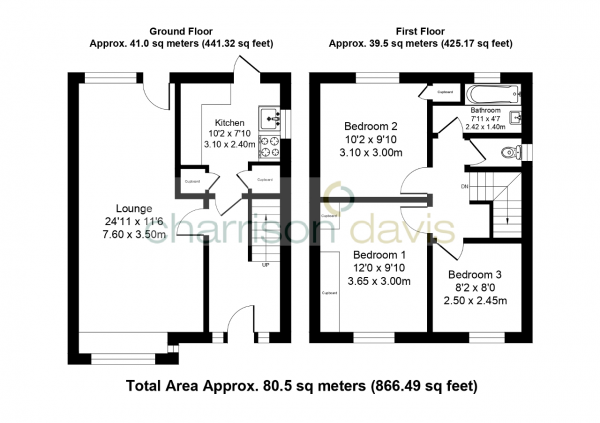 Floor Plan Image for 3 Bedroom Semi-Detached House for Sale in Harmondsworth Lane, Sipson, West Drayton, UB7 0JQ