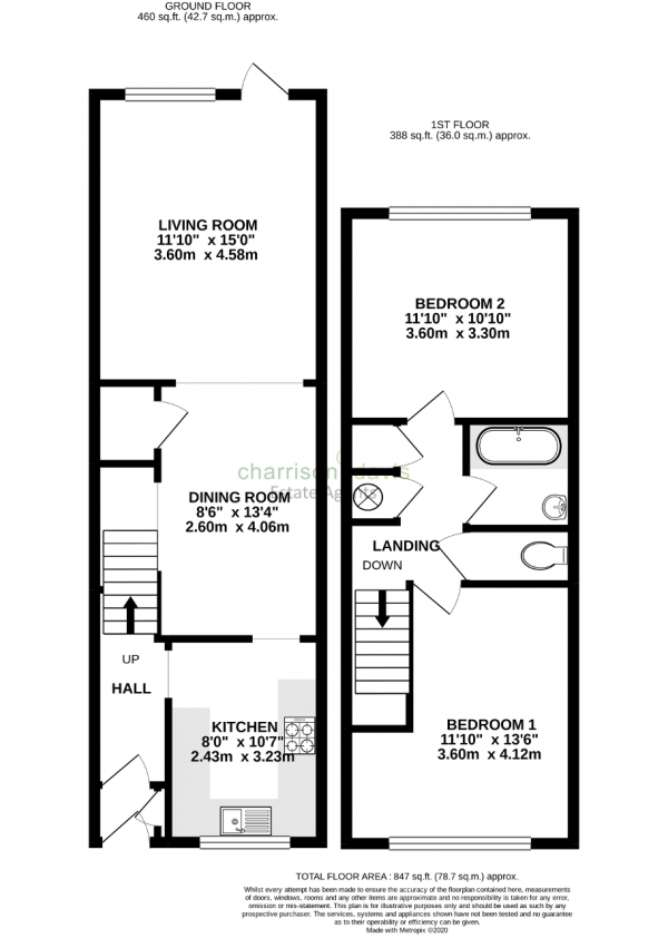 Floor Plan Image for 2 Bedroom Semi-Detached House for Sale in Ashdown Road, Uxbridge, Middlesex, UB10 0EW