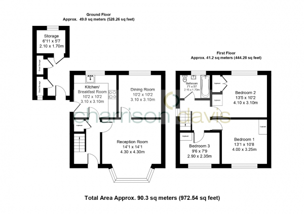 Floor Plan Image for 3 Bedroom Semi-Detached House for Sale in Carnarvon Drive, Hayes, UB3 1PX