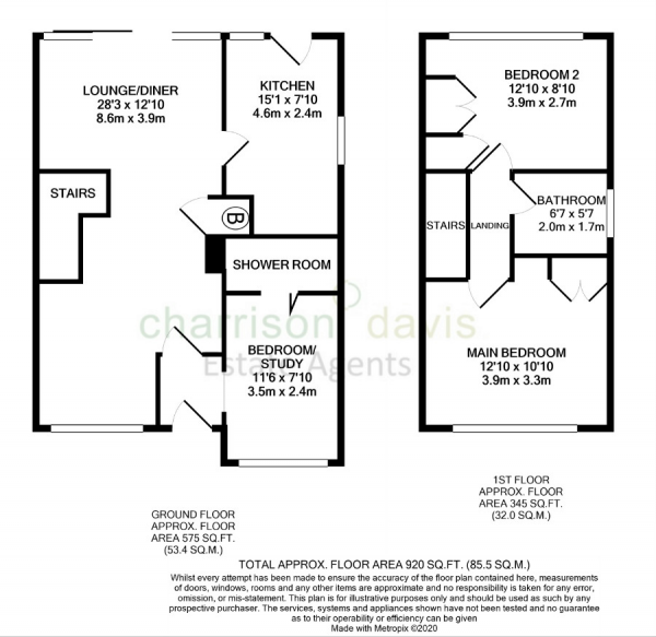 Floor Plan Image for 2 Bedroom Semi-Detached House for Sale in Summerhouse Lane, Harmondsworth, UB7 0AW