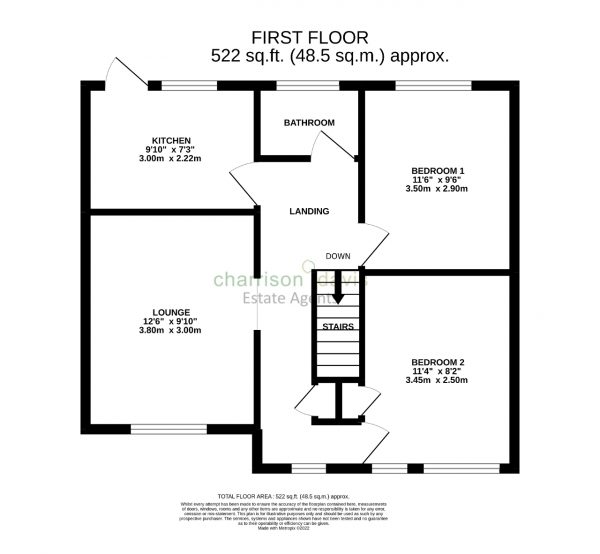 Floor Plan Image for 2 Bedroom Flat for Sale in The Crescent, Hayes, UB3 5NA