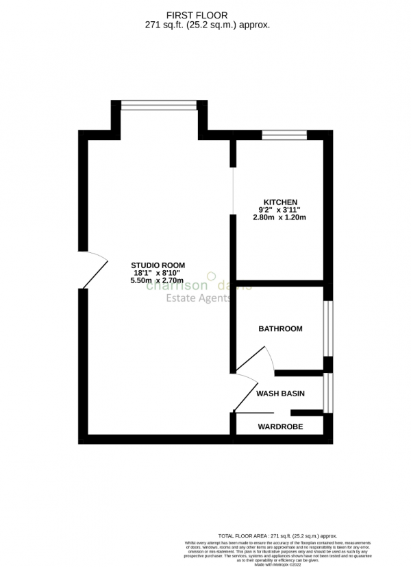 Floor Plan Image for Studio Flat for Sale in Brendon Close, Harlington, UB3 5NH