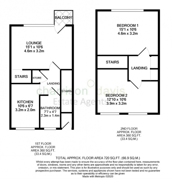 Floor Plan Image for 2 Bedroom Maisonette for Sale in Pembury Court, Harlington, UB3 5ER