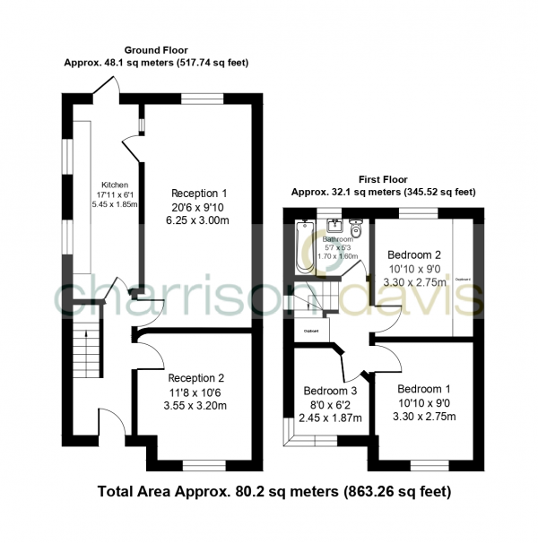 Floor Plan Image for 3 Bedroom Semi-Detached House for Sale in Elers Road, Hayes, Middlesex, UB3 1NY