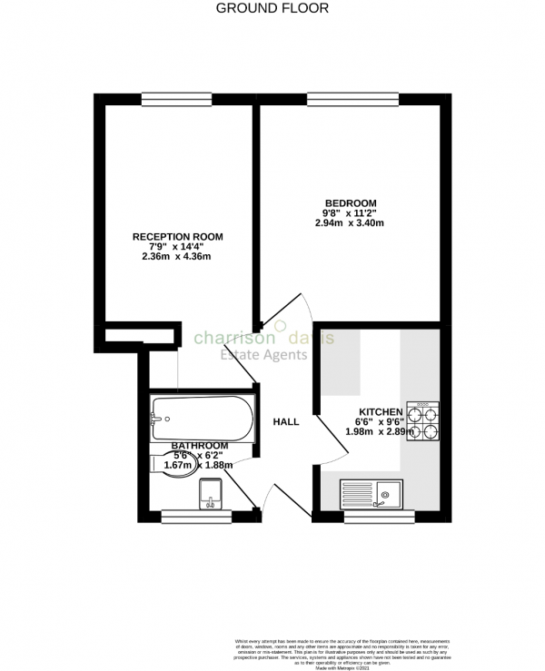 Floor Plan Image for 1 Bedroom Flat for Sale in New Garden Drive, West Drayton, UB7 7JA