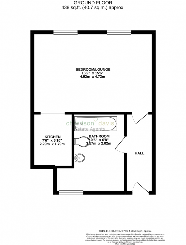 Floor Plan Image for Studio for Sale in Kings Court, 575 Bath Road, West Drayton, UB7 0EH