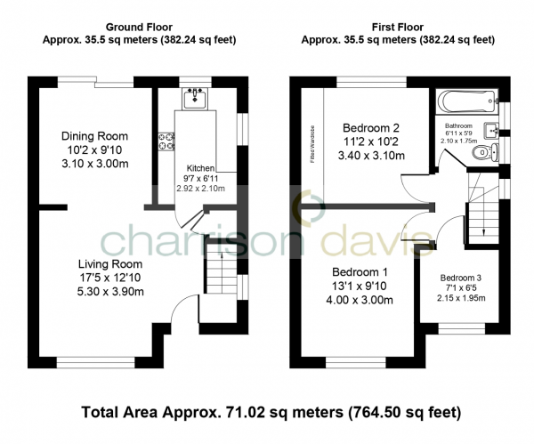 Floor Plan Image for 3 Bedroom Semi-Detached House for Sale in Waltham Avenue, Hayes, UB3 1TE