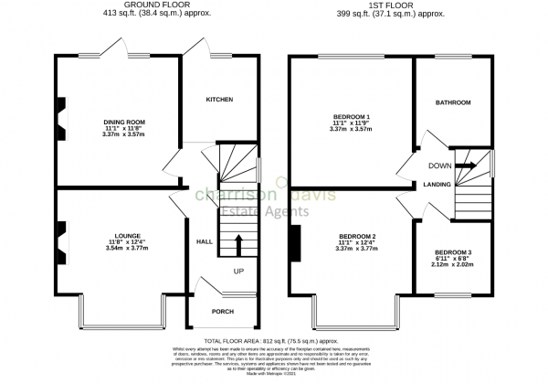 Floor Plan Image for 3 Bedroom Semi-Detached House for Sale in Clifton Gardens, Hillingdon, UB10 0EY