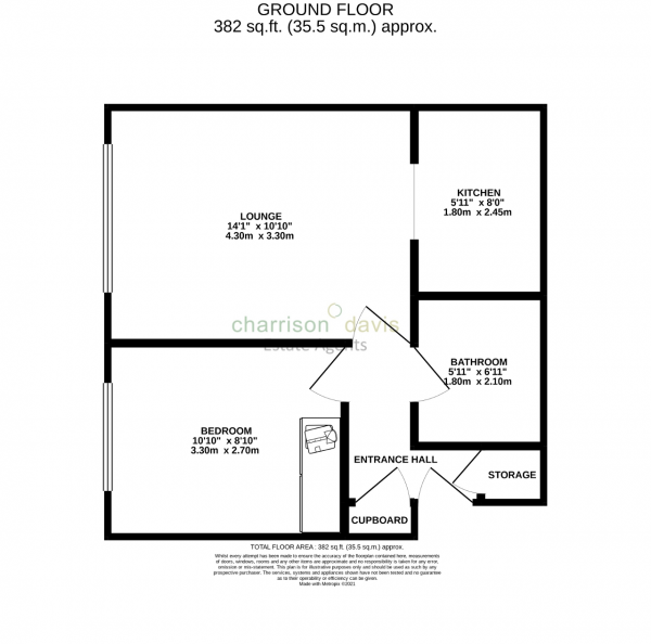 Floor Plan Image for 1 Bedroom Flat to Rent in Acorn Grove, Harlington, UB3 5JH