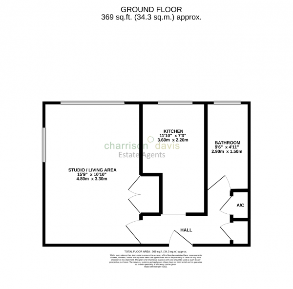 Floor Plan Image for Studio for Sale in Felbridge Court, 311 High Street, Harlington, UB3 5EP