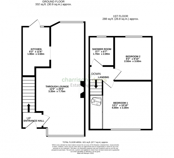 Floor Plan Image for 2 Bedroom Semi-Detached House for Sale in Warwick Crescent, Hayes, UB4 8RE