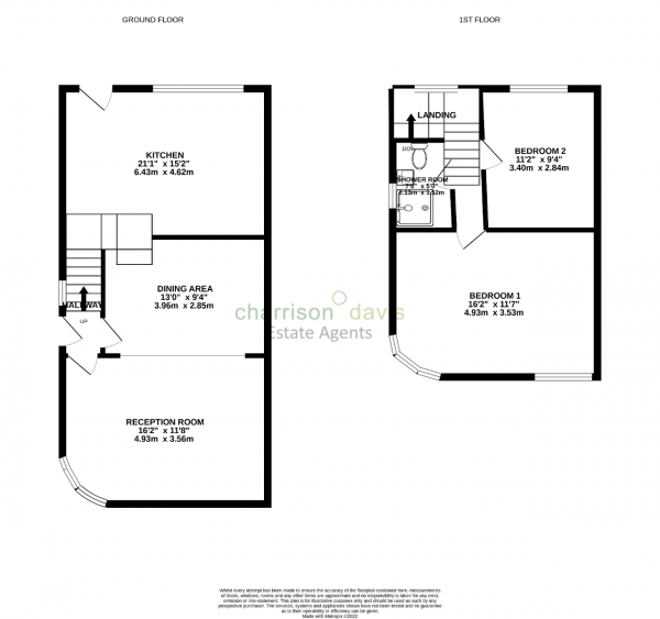 Floor Plan for 2 Bedroom Semi-Detached House for Sale in Marvell Avenue, Hayes, Middlesex, UB4 0QR, UB4, 0QR - Offers in Excess of &pound415,000