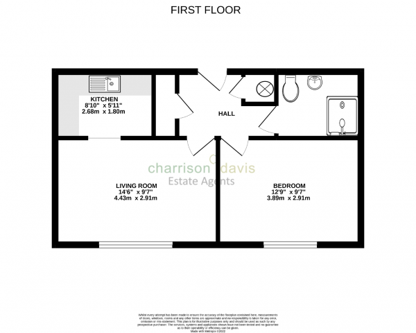 Floor Plan Image for 1 Bedroom Flat for Sale in Westcombe Lodge Drive, Hayes, Middlesex, UB4 8HQ