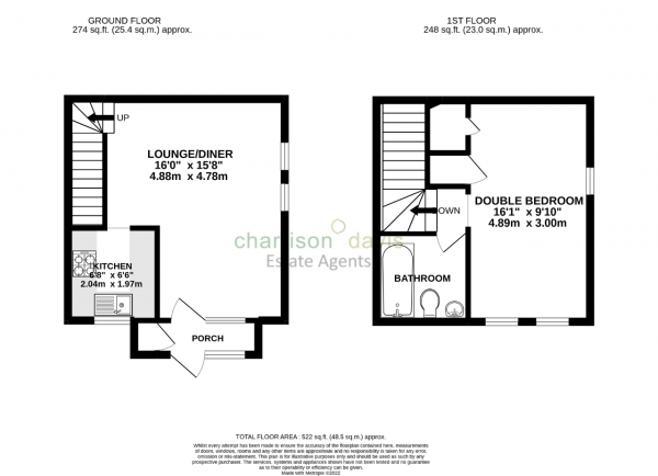 Floor Plan Image for 1 Bedroom Semi-Detached House for Sale in Botwell Common Road, Hayes, UB3 1JA