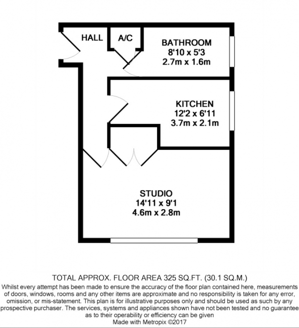 Floor Plan Image for Studio for Sale in Felbridge Court, 311 High Street, Harlington, UB3 5EP