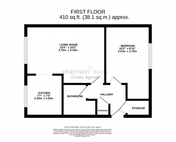 Floor Plan Image for 1 Bedroom Flat for Sale in Windsor Park Road, Harlington, UB3 5JD