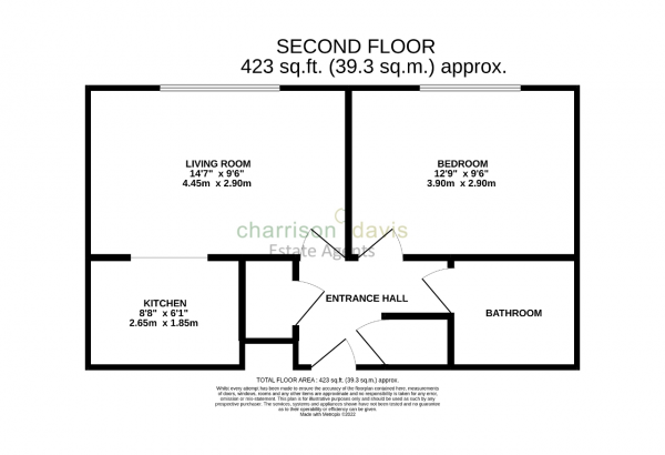 Floor Plan for 1 Bedroom Flat for Sale in Westcombe Lodge Drive, Hayes, UB4 8HQ, UB4, 8HQ -  &pound99,950