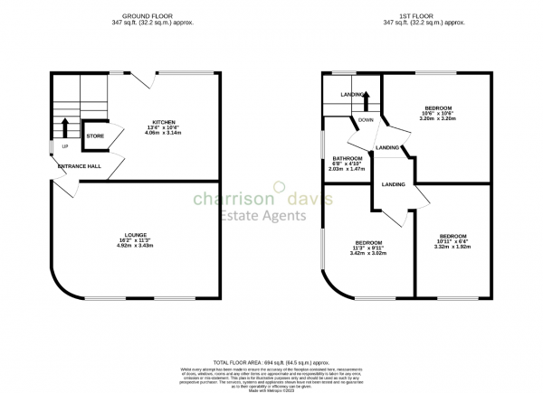 Floor Plan Image for 3 Bedroom Semi-Detached House for Sale in Marvell Avenue, Hayes, UB4 0QS