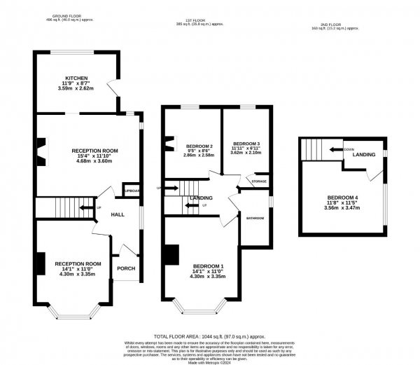 Floor Plan Image for 4 Bedroom Semi-Detached House for Sale in Dawley Road, Hayes, Middlesex, UB3 1ND