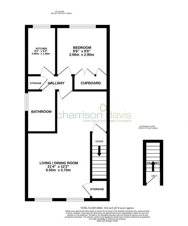 Floor Plan Image for 1 Bedroom Retirement Property for Sale in Magnolia Court, Auriol Drive, Uxbridge, UB10 9PP