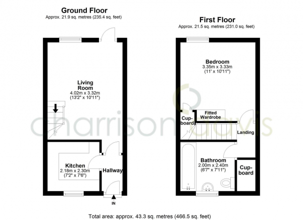 Floor Plan Image for 1 Bedroom Semi-Detached House for Sale in Marsworth Close, Yeading, Middlesex, UB4 9SZ