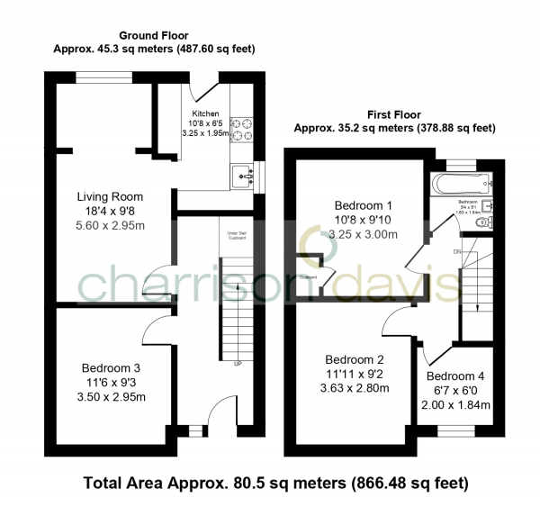 Floor Plan for 3 Bedroom Semi-Detached House for Sale in Fairholme Crescent, Hayes, UB4 8QT, UB4, 8QT -  &pound439,950