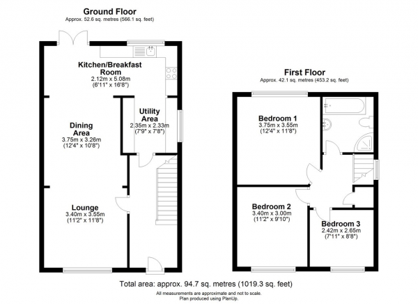 Floor Plan Image for 3 Bedroom Semi-Detached House for Sale in Friar Road, Hayes, Middlesex, UB4 9BZ