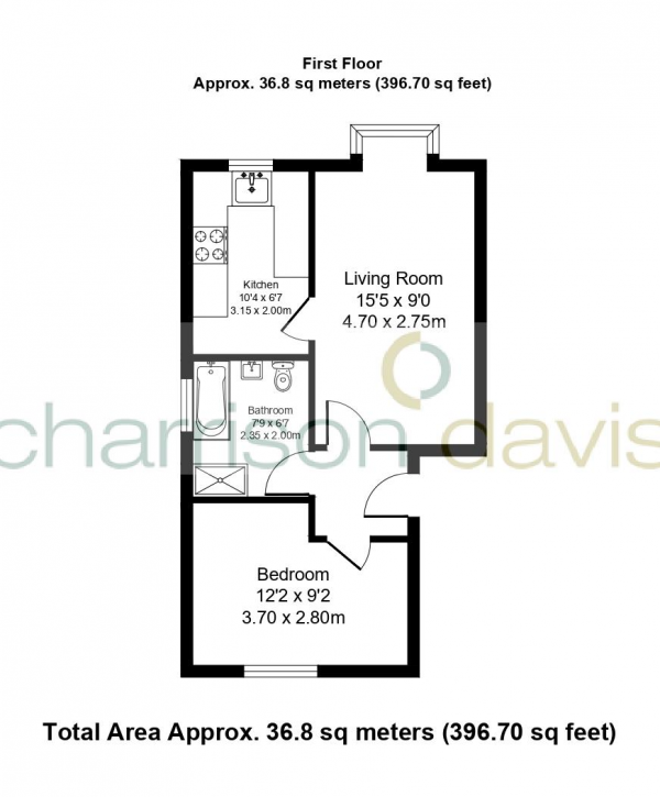 Floor Plan Image for 1 Bedroom Flat for Sale in Willenhall Drive, Hayes, Middlesex, UB3 2UX