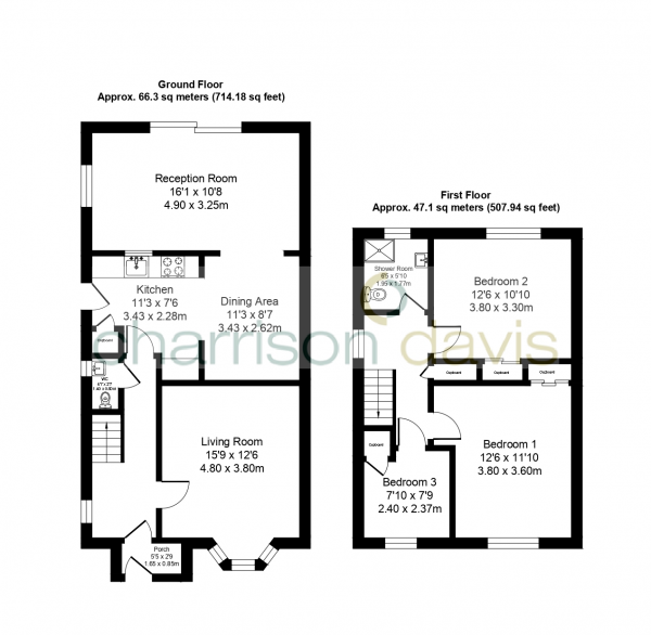Floor Plan Image for 3 Bedroom Semi-Detached House for Sale in Bournemead Avenue, Northolt, UB5 6PX