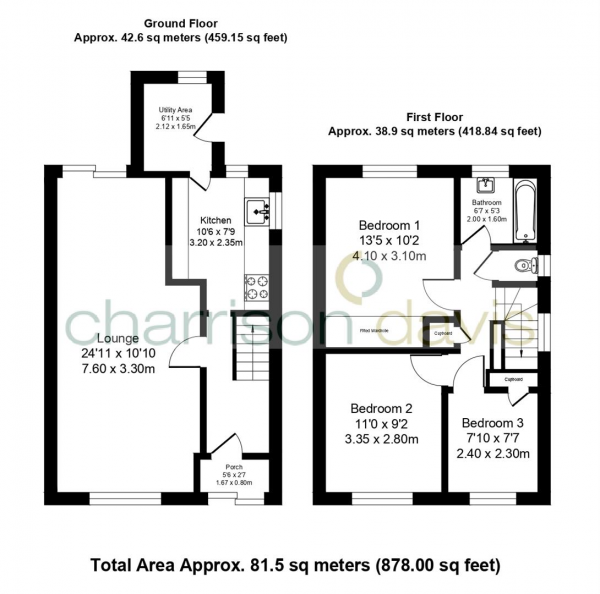 Floor Plan Image for 3 Bedroom Semi-Detached House for Sale in Kendal Close, Hayes, Middlesex, UB4 8SX