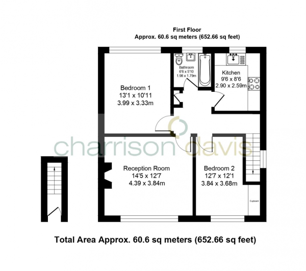 Floor Plan Image for 2 Bedroom Flat for Sale in Park Lane, Hayes, Middlesex, UB4 8AG