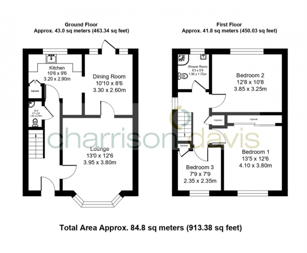 Floor Plan Image for 3 Bedroom Semi-Detached House for Sale in Rayners Crescent, Northolt, Middlesex, UB5 6PB