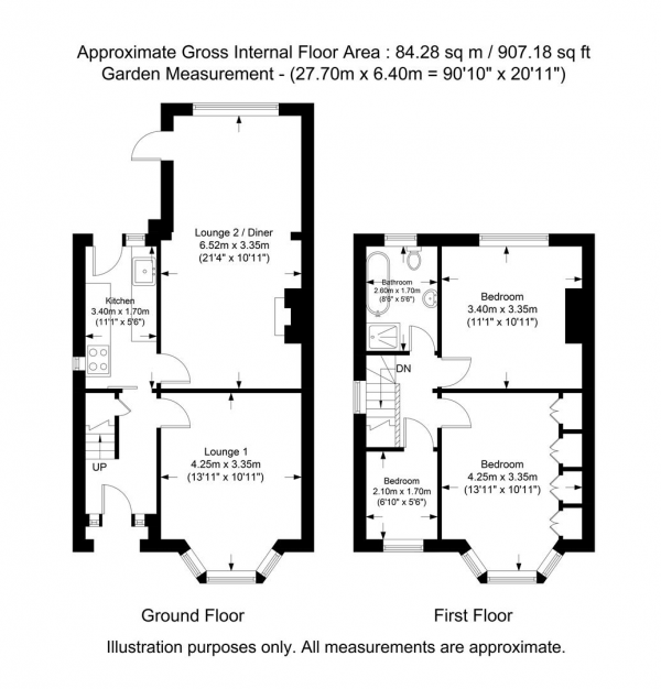 Floor Plan Image for 3 Bedroom Semi-Detached House for Sale in Hayes End Drive, Hayes, Middlesex, UB4 8HE